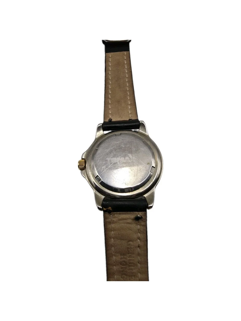 Rare Safe Watch CSO Alabama Power Tomax USA Japan Movt Black Leather Strap Vntg